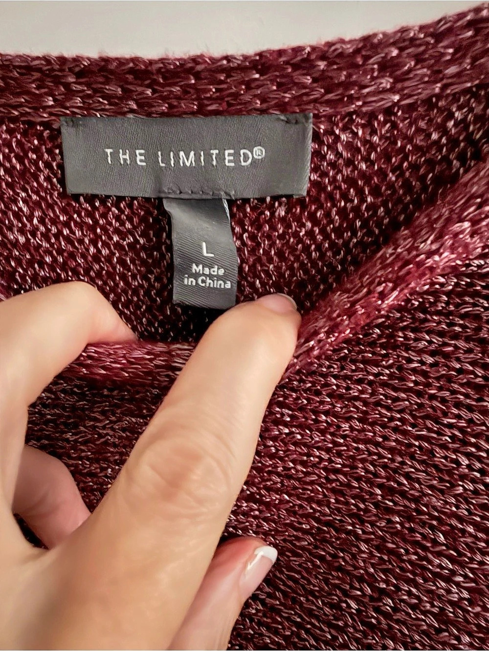 The Limited Burgundy Scoop Neck Sweater Like New - Picture 3 of 4